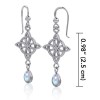 Celtic Quarterly Knot Earrings, Rainbow Moonstone Celtic Quarterly Knot Earrings, Rainbow Moonstone
