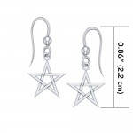 Pentagram Dangle Earrings, Sterling