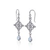 Celtic Quarterly Knot Earrings, Rainbow Moonstone Celtic Quarterly Knot Earrings, Rainbow Moonstone