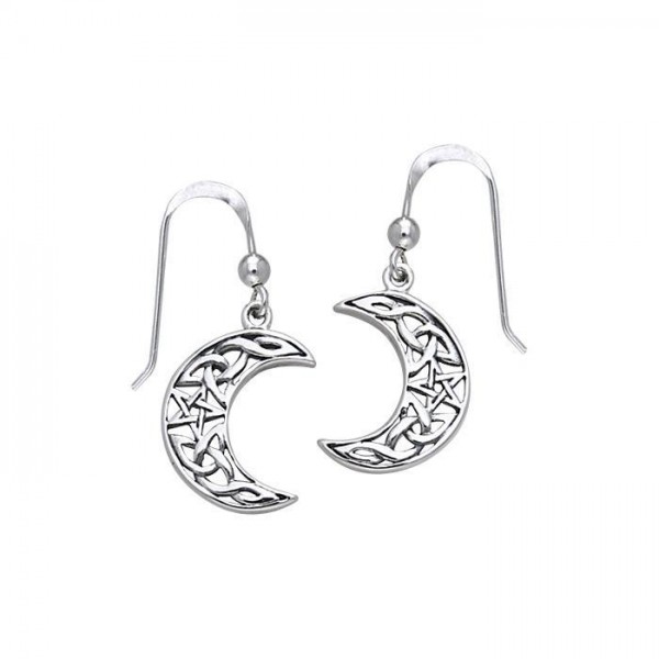 Magick Crescent Moon Earrings, Sterling