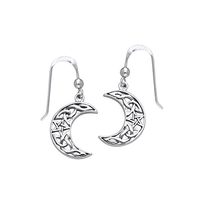 Magick Crescent Moon Earrings, Sterling Magick Crescent Moon Earrings, Sterling