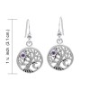 Celestial Tree Of Life Earrings, Amethyst Celestial Tree Of Life Earrings, Amethyst