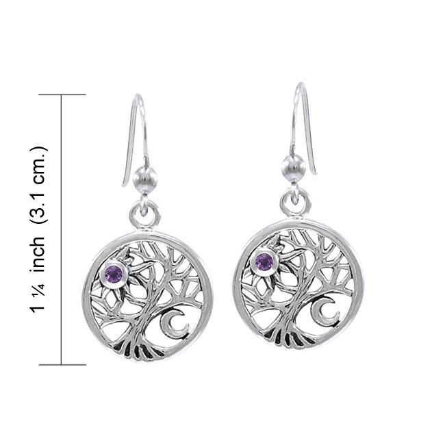 Celestial Tree Of Life Earrings, Amethyst Celestial Tree Of Life Earrings, Amethyst