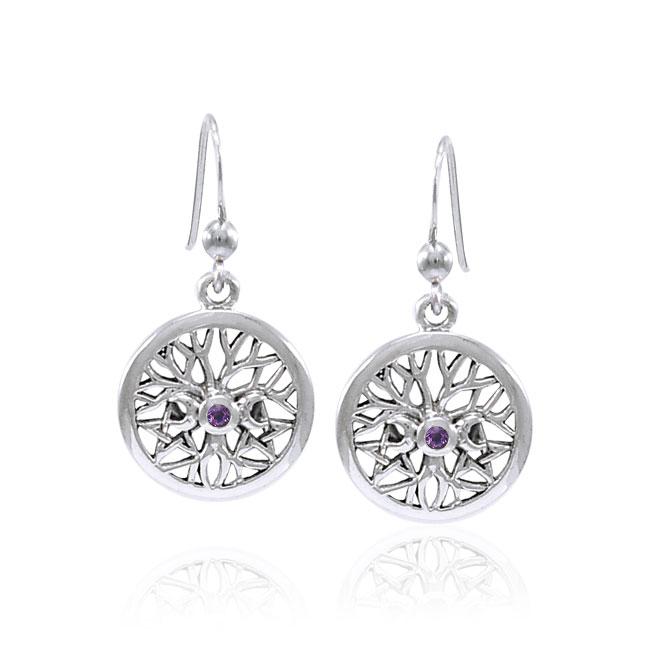 Boucles d’oreilles améthyste Pentagram Tree, Sterling Boucles d’oreilles améthyste Pentagram Tree, Sterling