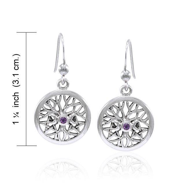 Boucles d’oreilles améthyste Pentagram Tree, Sterling Boucles d’oreilles améthyste Pentagram Tree, Sterling