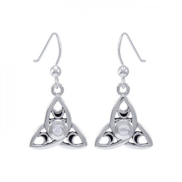 Moonstone Trinity Earrings, Sterling