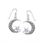 Celtic Crescent Moon & Pentagram Earrings