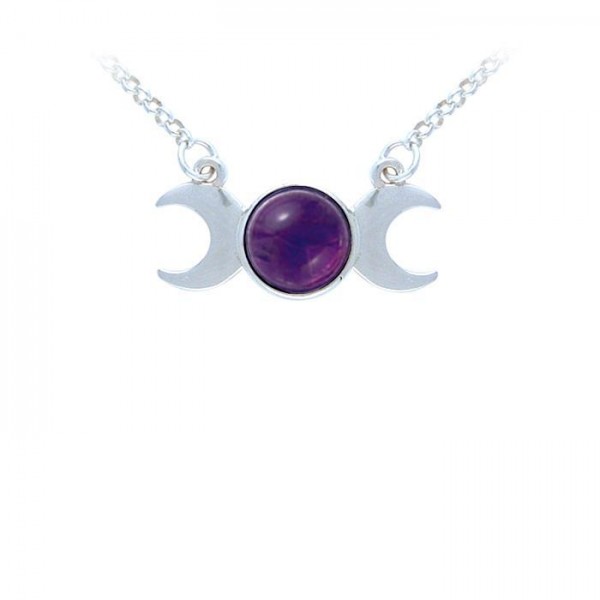 Triple Moon Amethyst Necklace