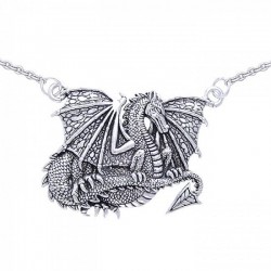 Silver Wing Dragon Necklace
