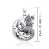 Slumbering Dragon On Moon Pendant, Sterling Slumbering Dragon On Moon Pendant, Sterling