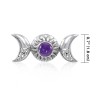 Pendentif solaire lunaire, Sterling & Améthyste