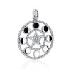 Moon Phase Pentagram Pendant, Sterling Moon Phase Pentagram Pendant, Sterling
