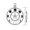 Moon Phase Pentagram Pendant, Sterling Moon Phase Pentagram Pendant, Sterling