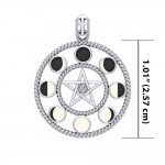 Moon Phase Pentagram Pendant, Sterling
