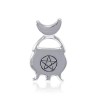 Pendentif de chaudron de Pentacle de lune, Sterling