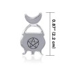 Pendentif de chaudron de Pentacle de lune, Sterling