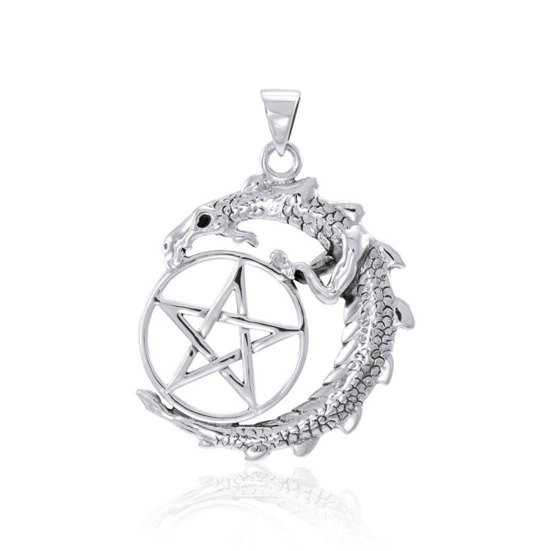 Dragon Pentacle Pendant, Sterling