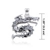 Pendentif Curled Dragon & Pentagram, Sterling Pendentif Curled Dragon & Pentagram, Sterling