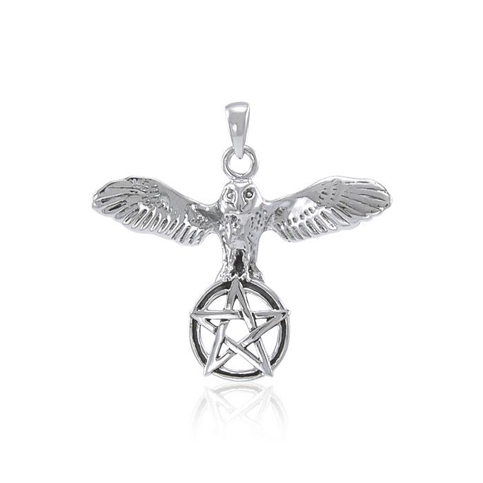 Pendentif Flying Owl & Pentacle, Sterling Pendentif Flying Owl & Pentacle, Sterling