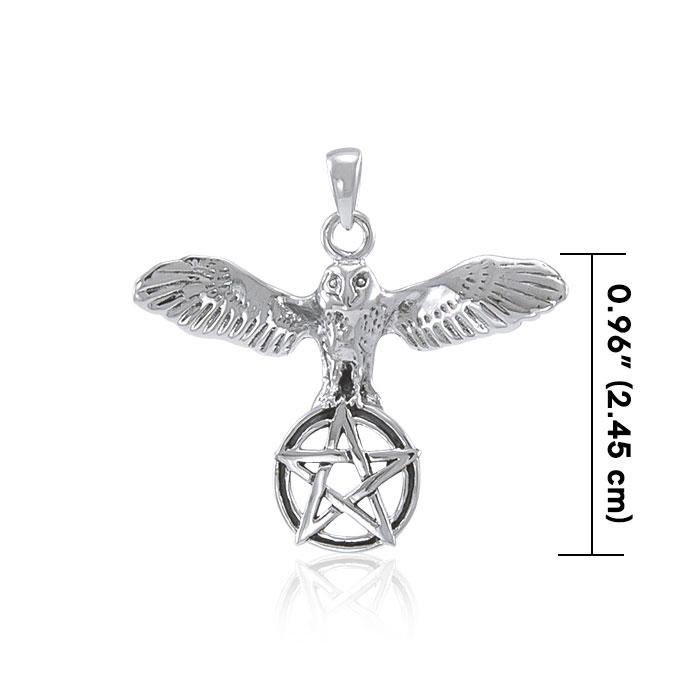 Pendentif Flying Owl & Pentacle, Sterling Pendentif Flying Owl & Pentacle, Sterling