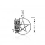 The Owl Pentacle Pendant, Sterling
