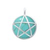 Turquoise Pentacle Pendant, Sterling Turquoise Pentacle Pendant, Sterling