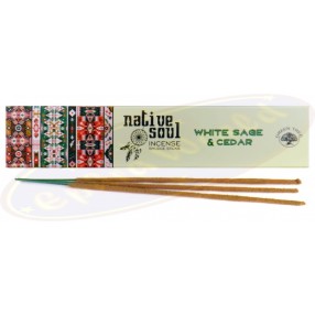 Bâtons blancs d’encens de sauge et de cèdre Bâtons blancs d’encens de sauge et de cèdre