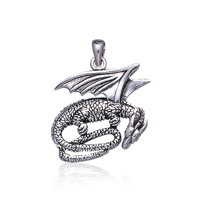 Pendentif dragon endormi, Sterling Pendentif dragon endormi, Sterling