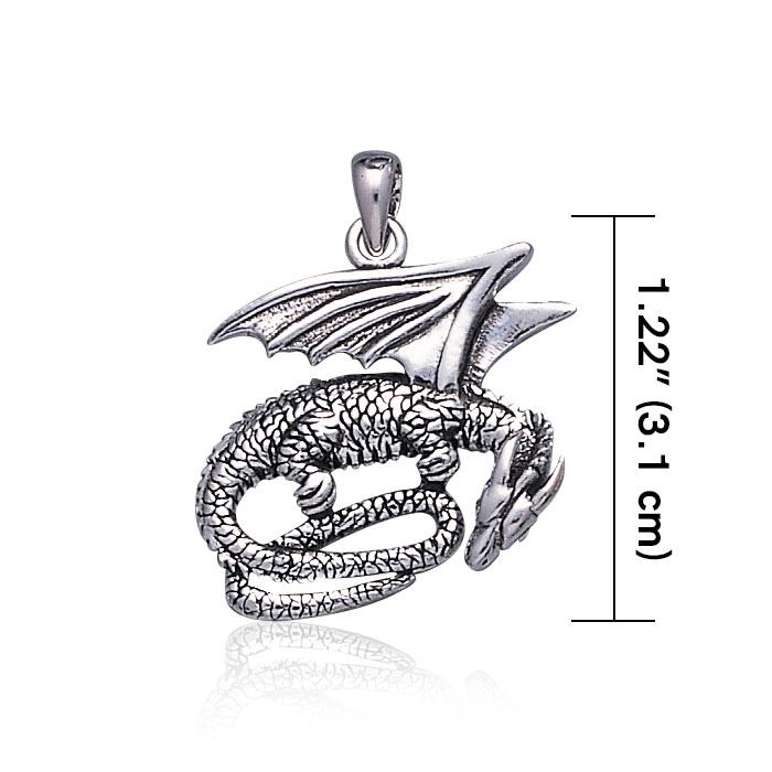 Pendentif dragon endormi, Sterling Pendentif dragon endormi, Sterling