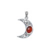 Pendentif gemme de lune celtique - Grenat