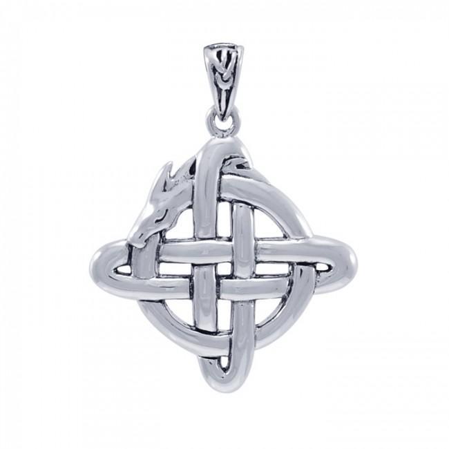 Pendentif dragon celtique de noeud Pendentif dragon celtique de noeud