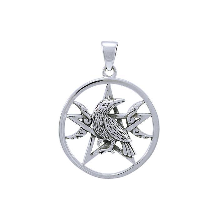 Pendentif Raven Moon Pentacle, Sterling