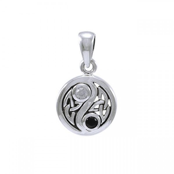 Celtic Yin Yang Charm Pendant, Sterling