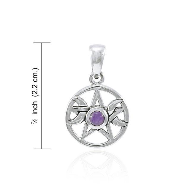 Pendentif triple lune améthyste, Sterling Pendentif triple lune améthyste, Sterling