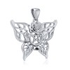 Pendentif papillon Rose Pentacle, Sterling