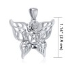 Pendentif papillon Rose Pentacle, Sterling