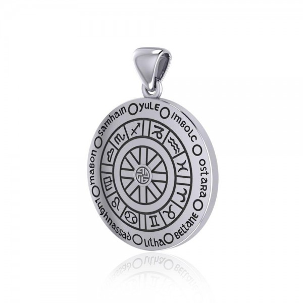 Wheel Of The Year Silver Pendant