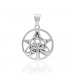 Pendentif Ankh, Triquetra & Pentacle, Sterling