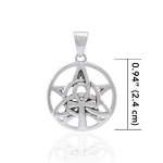 Pendentif Ankh, Triquetra & Pentacle, Sterling