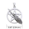 Pendentif Besom Pentacle, Sterling Pendentif Besom Pentacle, Sterling