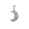 Celtic Pentacle Moon Charm, Sterling Celtic Pentacle Moon Charm, Sterling