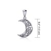 Celtic Pentacle Moon Charm, Sterling Celtic Pentacle Moon Charm, Sterling