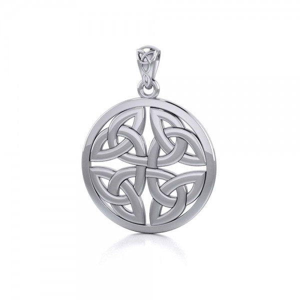 Celtic Trinity Quaternary Knot Silver Pendant