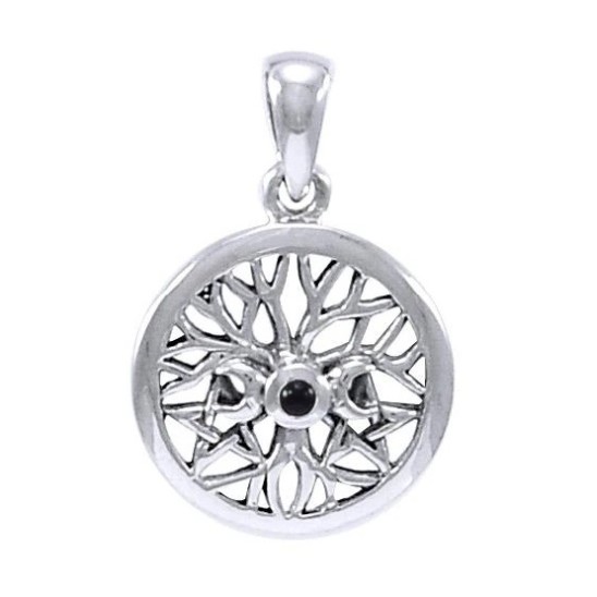 Pendentif d’arbre de triple lune, Sterling
