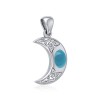 Celtic Moon Charm, Turquoise