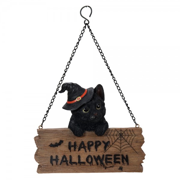 Black Kitty Halloween Sign