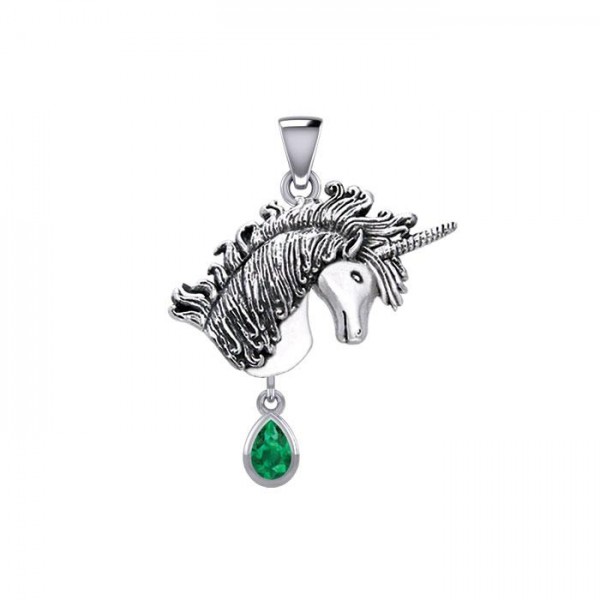 Unicorn Pendant, Emerald