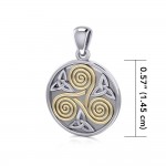 Celtic Golden Spiral Pendant