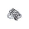 Celtic Raven Ring, Sterling
