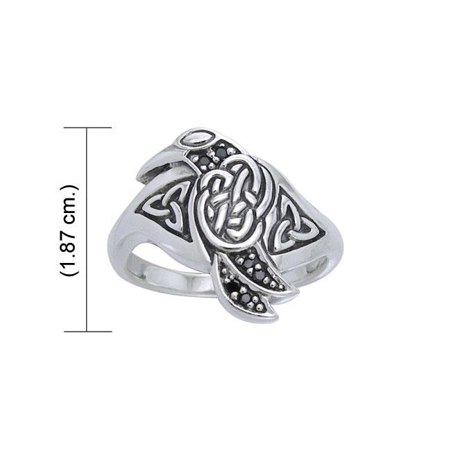 Celtic Raven Ring, Sterling Celtic Raven Ring, Sterling